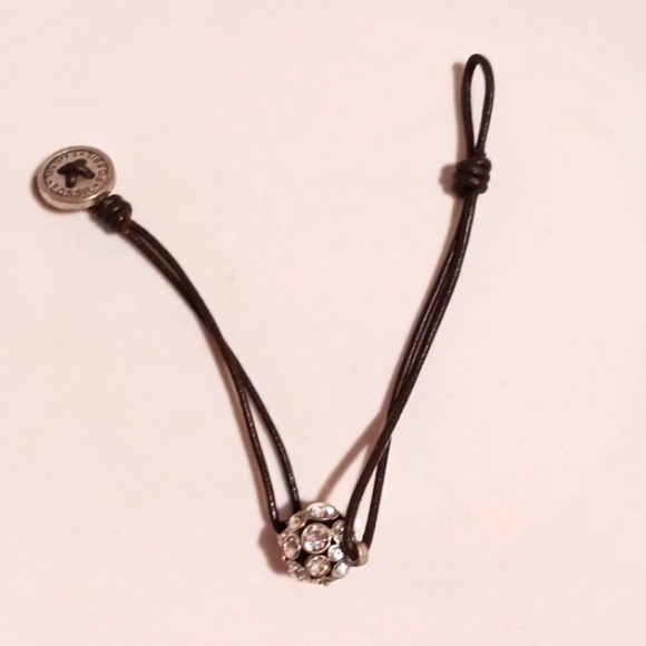FOSSIL Rheinstone/leather cord bracelet. 💝 - Picture 4 of 6